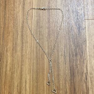 Gold Y-Shaped Necklace with Dainty Chain and Gemstone Pendants